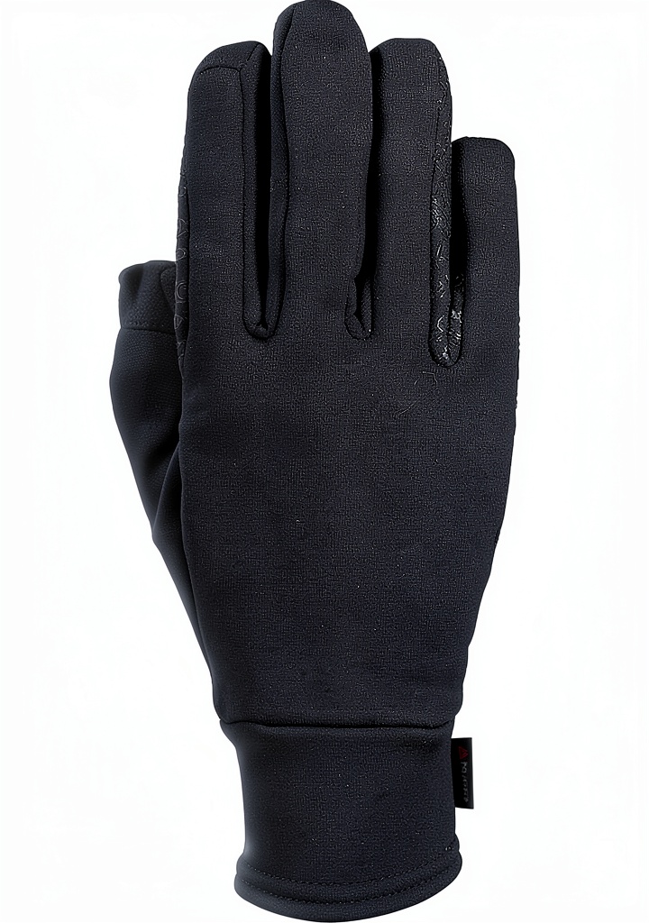 Roeckl touchscreen winter riding glove on a horse rider's hand