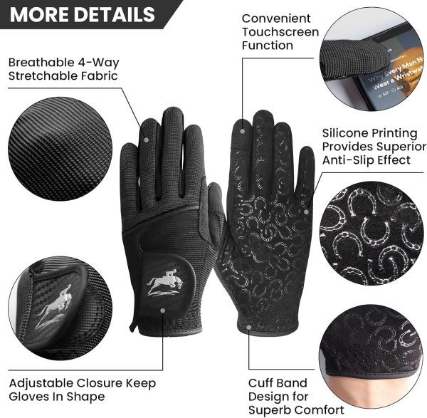 Women's Riding Gloves FINGER TEN Polyester Grip-1