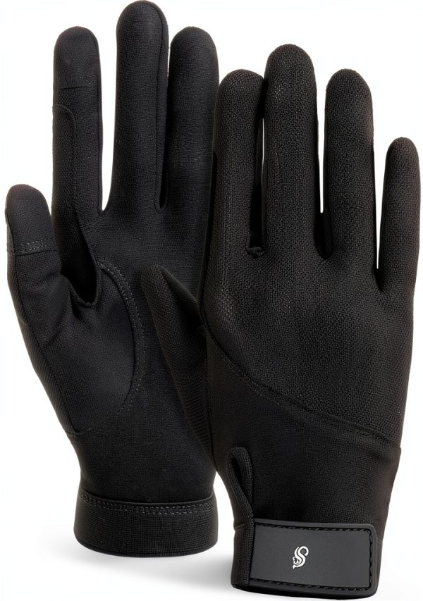 FitsT4 Sports Equestrian Riding Gloves Black Large-0