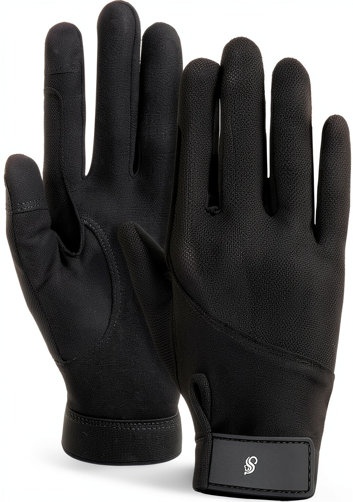 Equestrian riding gloves in action