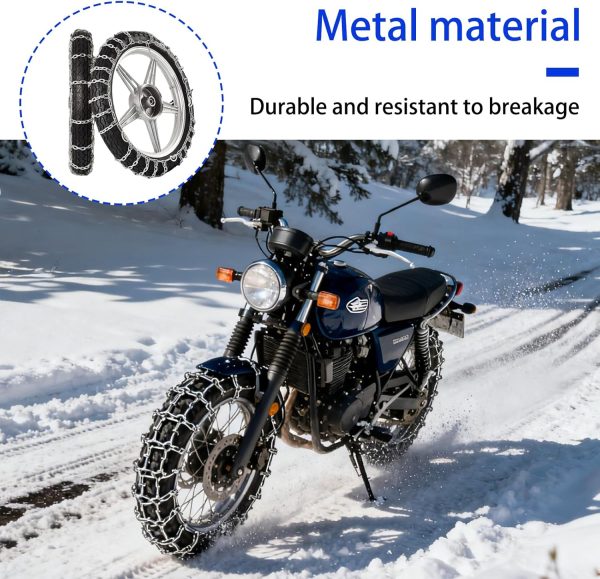 Generic Motorcycle Snow Chains Universal Fit-3