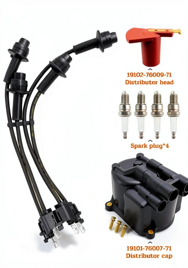 JUQAFY Forklift Ignition Kit 19101-76007-71 Cap Rotor Wire Set-4