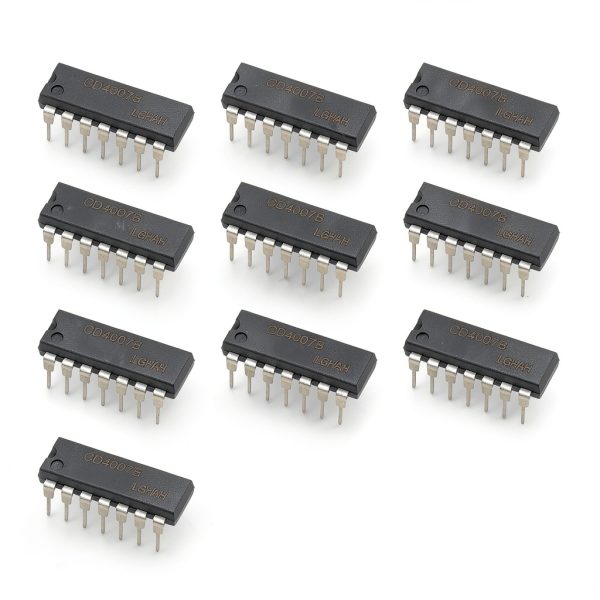 10pcs CD4007UBE CD4007 4007 CMOS Dual Complementary Pair Plus Inverter 3.0V to 15V，DIP-14.-0